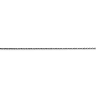 24" 14k White Gold 1mm Diamond-cut Spiga with Spring Ring Clasp Chain Necklace