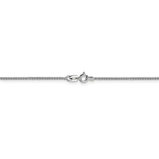 24" 14k White Gold 1mm Diamond-cut Spiga with Spring Ring Clasp Chain Necklace