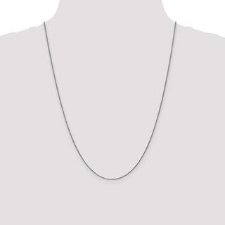 24" 14k White Gold 1mm Diamond-cut Spiga with Spring Ring Clasp Chain Necklace