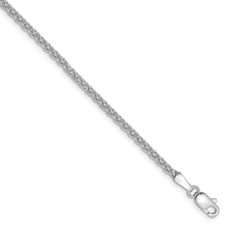 7" 14k White Gold 1.8mm Diamond-cut Spiga Chain Bracelet