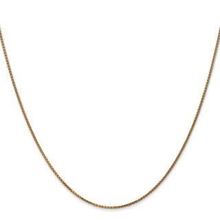 22" 14k Yellow Gold 1mm Diamond-cut Spiga with Spring Ring Clasp Chain Necklace
