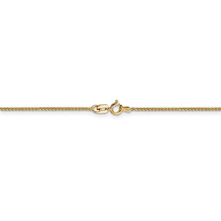 30" 14k Yellow Gold 1mm Diamond-cut Spiga with Spring Ring Clasp Chain Necklace