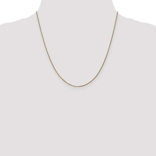 20" 14k Yellow Gold 1mm Diamond-cut Spiga with Spring Ring Clasp Chain Necklace