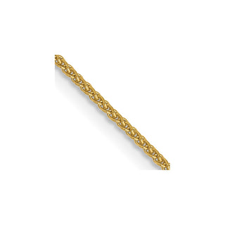 22" 14k Yellow Gold 1mm Diamond-cut Spiga with Spring Ring Clasp Chain Necklace