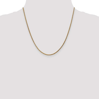 20" 14k Yellow Gold 1.8mm Diamond-cut Spiga Chain Necklace
