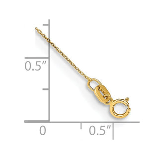 9" 14K Yellow Gold .75mm Cable with Spring Ring Clasp Anklet