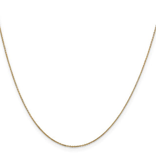 16" 14K Yellow Gold 16 inch .6mm Diamond-cut Round Open Link Cable with Spring Ring Clasp Chain