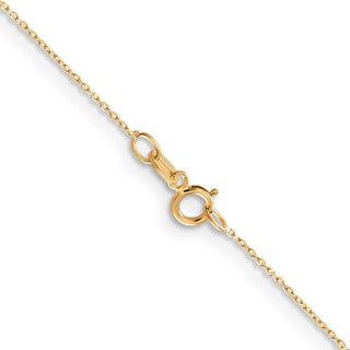 16" 14K Yellow Gold 16 inch .6mm Diamond-cut Round Open Link Cable with Spring Ring Clasp Chain