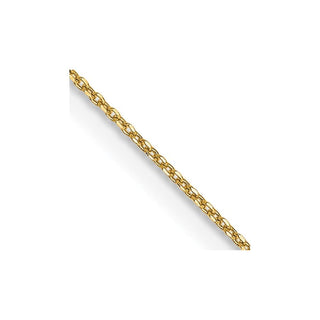 16" 14K Yellow Gold 16 inch .6mm Diamond-cut Round Open Link Cable with Spring Ring Clasp Chain