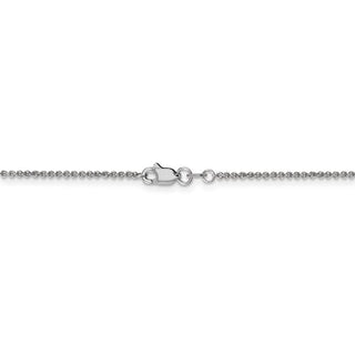 16" 14k White Gold 1.4mm Round Open Link Cable Chain Necklace