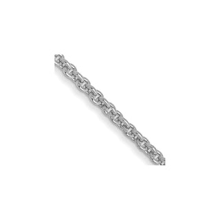 14" 14k White Gold 1.4mm Round Open Link Cable Chain Necklace