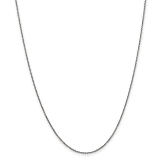 30" 14k White Gold 1.4mm Round Open Link Cable Chain Necklace