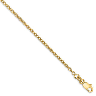 9" 14k Yellow Gold 1.8mm Forzantine Cable Chain Anklet