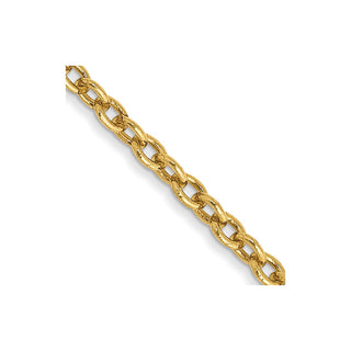 18" 14k Yellow Gold 1.8mm Forzantine Cable Chain Necklace