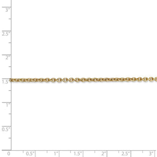 9" 14k Yellow Gold 2.2mm Forzantine Cable Chain Anklet
