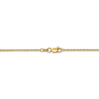 18" 14k Yellow Gold 1.45mm Solid Diamond-cut Cable Chain Necklace
