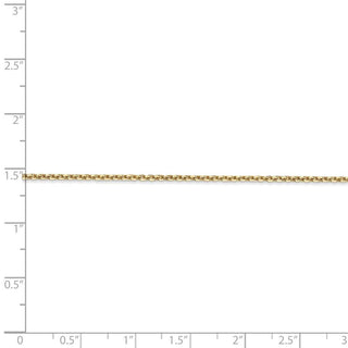 14" 14k Yellow Gold 1.45mm Solid Diamond-cut Cable Chain Necklace