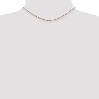 14" 14k Yellow Gold 1.45mm Solid Diamond-cut Cable Chain Necklace