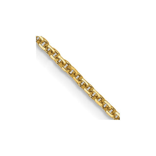 18" 14k Yellow Gold 1.45mm Solid Diamond-cut Cable Chain Necklace