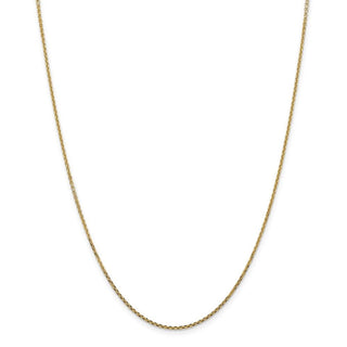 26" 14k Yellow Gold 1.45mm Solid Diamond-cut Cable Chain Necklace