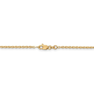 16" 14k Yellow Gold 1.65mm Solid Diamond-cut Cable Chain Necklace