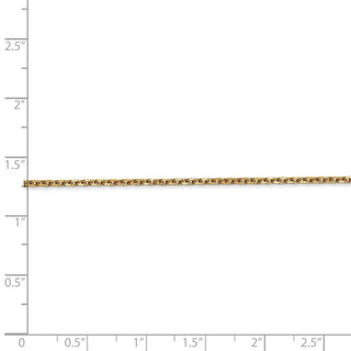 9" 14k Yellow Gold 1.65mm Solid Diamond-cut Cable Chain Anklet