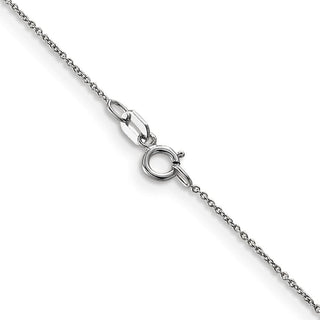 14" 14K White Gold 14 inch .75mm Cable with Spring Ring Clasp Pendant Chain