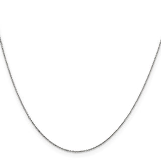 20" 14K White Gold 20 inch .6mm Diamond-cut Round Open Link Cable with Spring Ring Clasp Chain