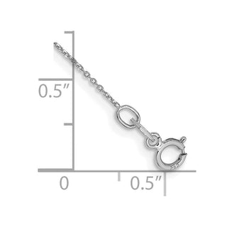 10" 14K White Gold .6mm Diamond-cut Round Open Link Cable with Spring Ring Clasp Anklet