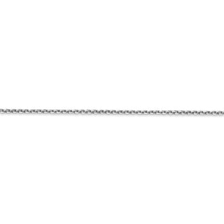 10" 14k White Gold 1.45mm Solid Diamond-cut Cable Chain Anklet