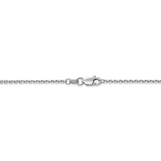14" 14k White Gold 1.45mm Diamond-cut Cable Chain Necklace