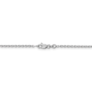 30" 14k White Gold 1.65mm Diamond-cut Cable Chain Necklace