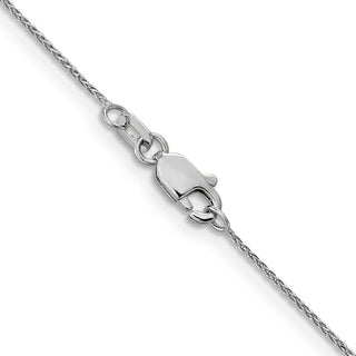 30" 14K White Gold 30 inch .85mm Diamond-cut Spiga with Lobster Clasp Chain PEN153-30