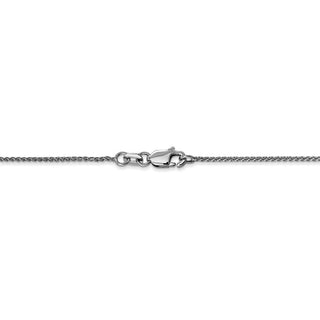 30" 14k White Gold 1mm Diamond-cut Spiga with Lobster Clasp Chain Necklace