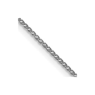 30" 14k White Gold 1mm Diamond-cut Spiga with Lobster Clasp Chain Necklace