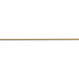 7" 14k Yellow Gold 1mm Diamond-cut Spiga with Lobster Clasp Chain Bracelet