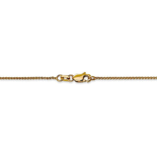 24" 14k Yellow Gold 1mm Diamond-cut Spiga with Lobster Clasp Chain Necklace