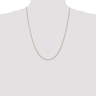 24" 14k Yellow Gold 1mm Diamond-cut Spiga with Lobster Clasp Chain Necklace