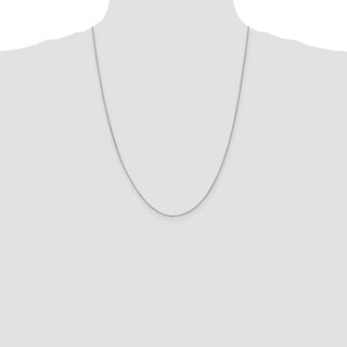 24" 14K White Gold 24 inch .85mm Spiga with Spring Ring Clasp Chain