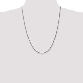 24" 14k White Gold 1mm Spiga with Spring Ring Clasp Chain Necklace