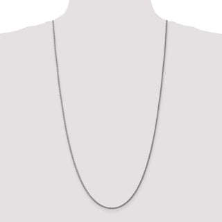 30" 14k White Gold 1mm Spiga with Spring Ring Clasp Chain Necklace