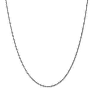 24" 14k White Gold 1mm Spiga with Spring Ring Clasp Chain Necklace