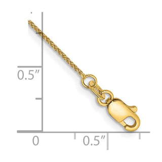 9" 14K Yellow Gold .85mm Spiga with Lobster Clasp Anklet