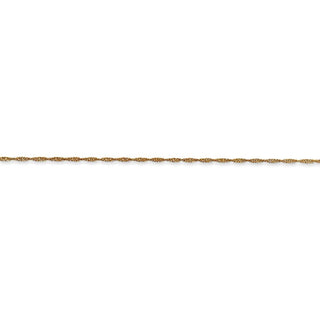 7" 14k Yellow Gold 1mm Singapore Chain Bracelet