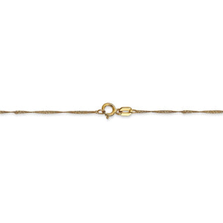 7" 14k Yellow Gold 1mm Singapore Chain Bracelet