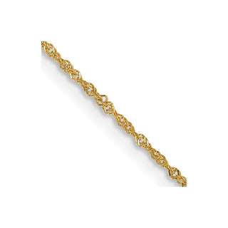 24" 14k Yellow Gold 1mm Singapore Chain Necklace