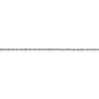 24" 14k White Gold 1.1mm Singapore Chain Necklace