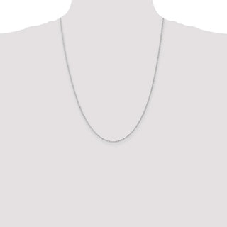 24" 14k White Gold 1.1mm Singapore Chain Necklace