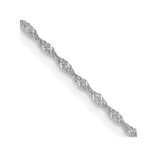 24" 14k White Gold 1.1mm Singapore Chain Necklace
