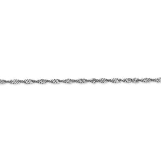 7" 14k White Gold 2.0mm Singapore Chain Bracelet